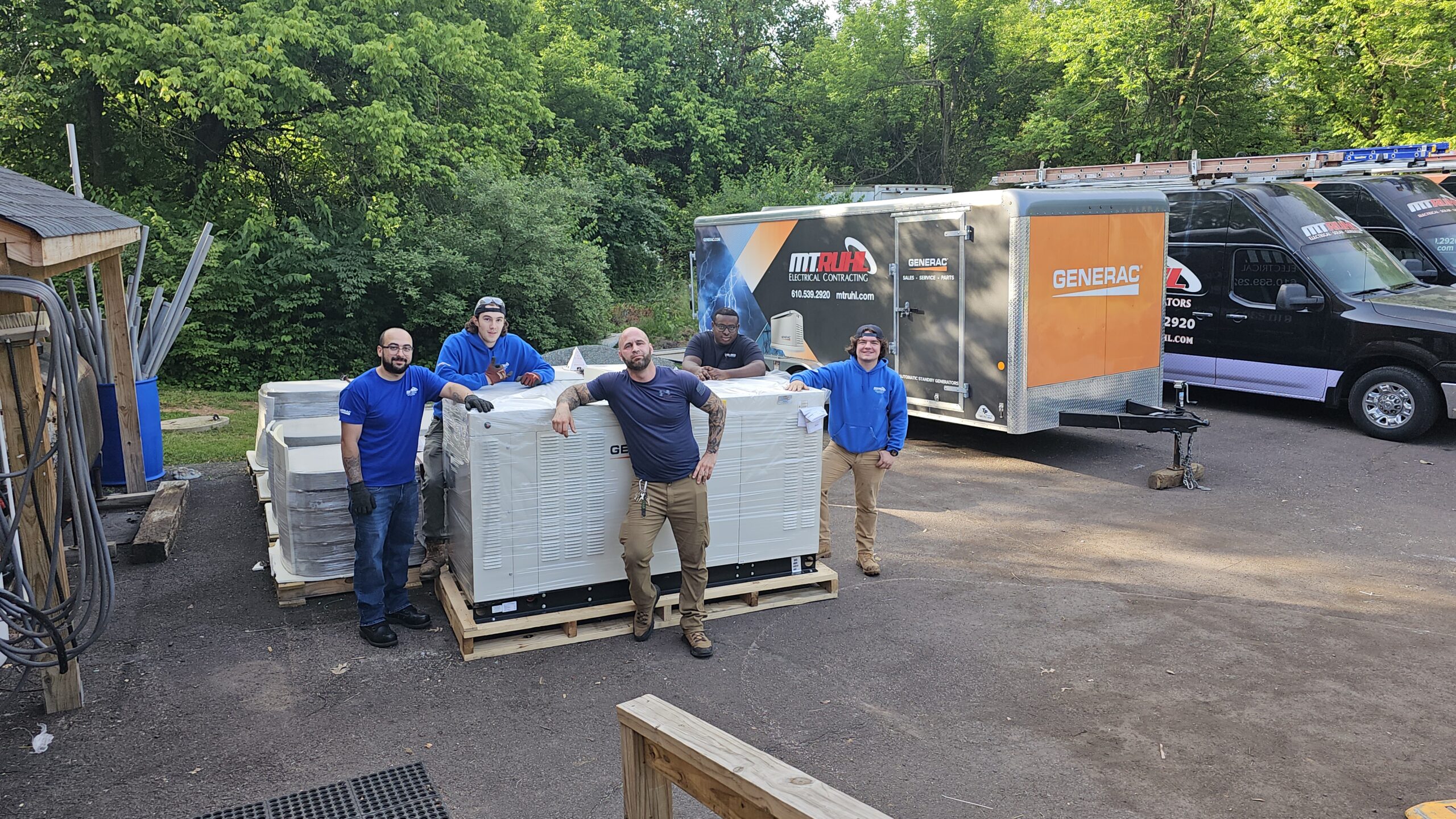 M.T Ruhl installing a standby generator at a business in Chester County