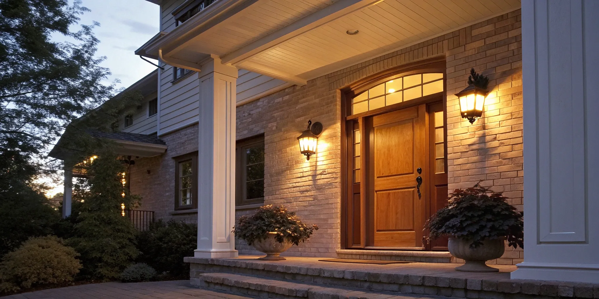 A front porch light fixture ready for a motion sensor light installation.