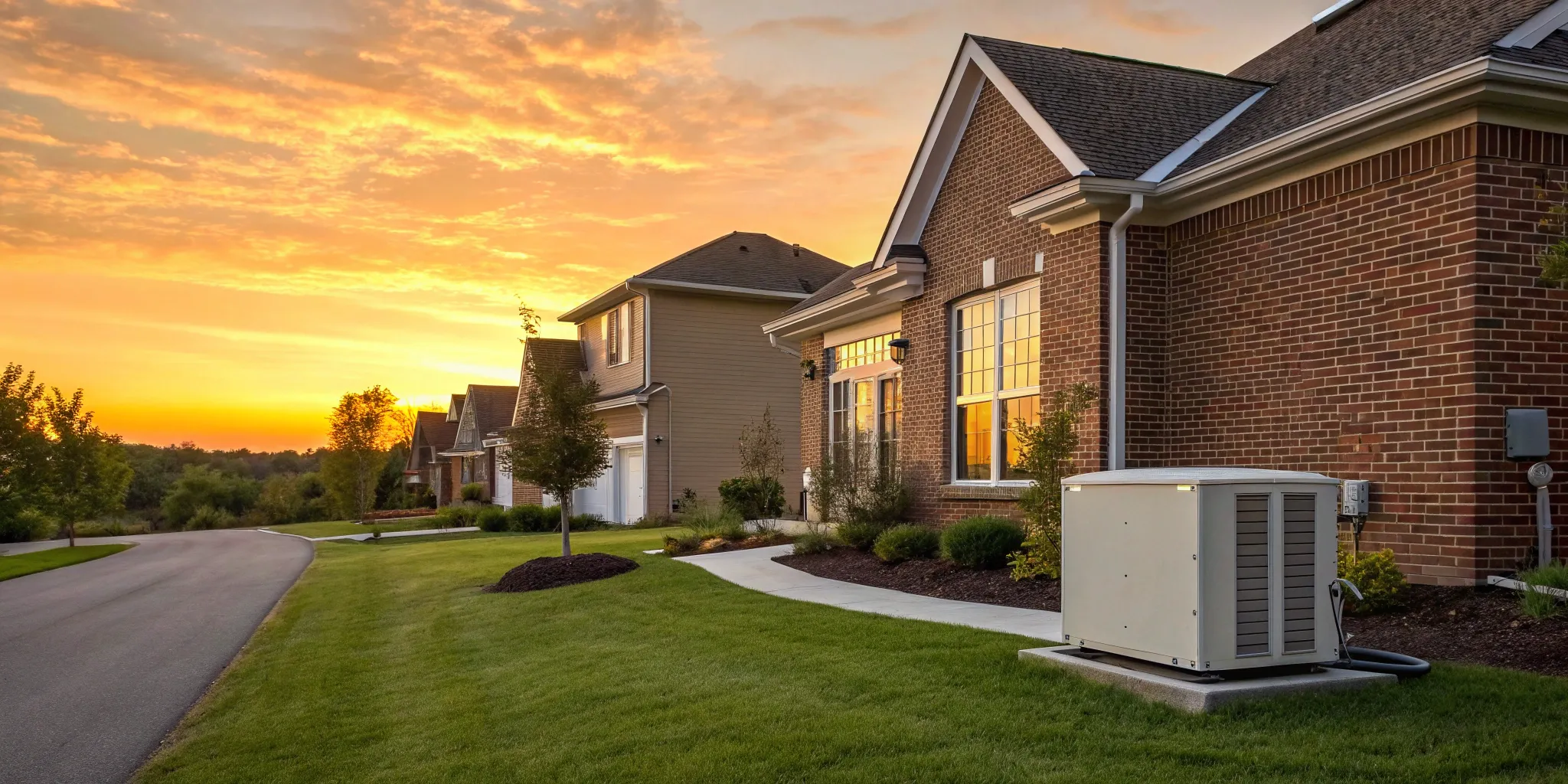 Authorized Generac service dealer providing maintenance for a home generator.