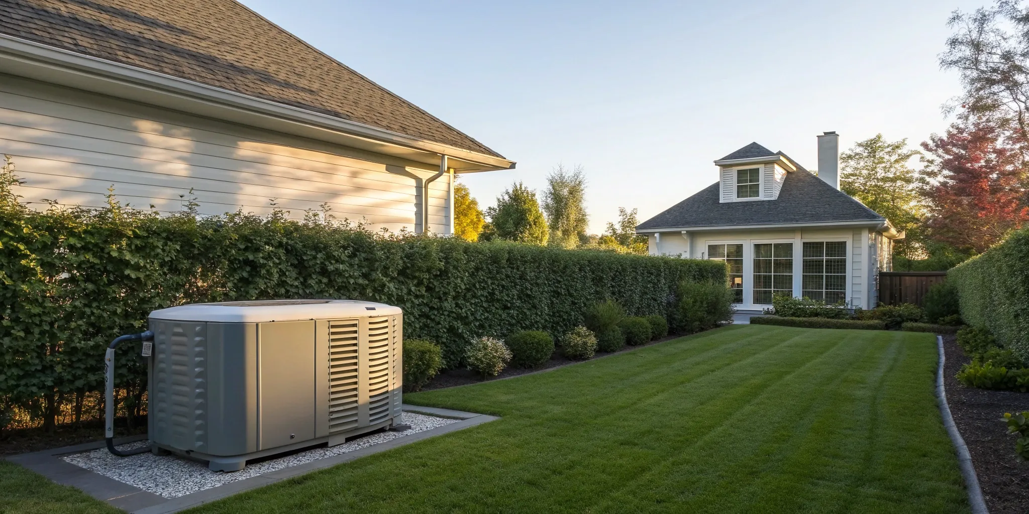 An independent authorized Generac service dealer working on a home standby generator.