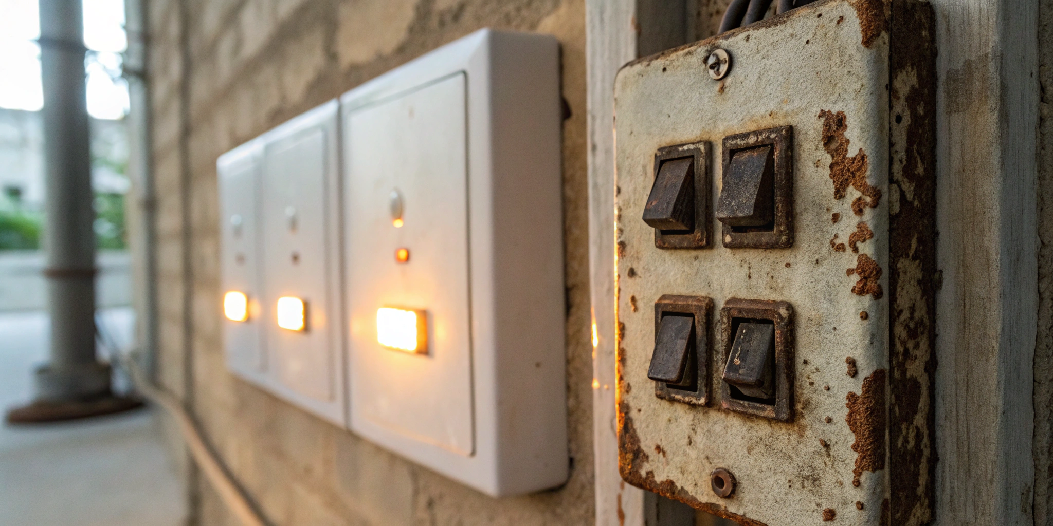 A rusty and outdated electrical panel is a clear sign of when to upgrade.